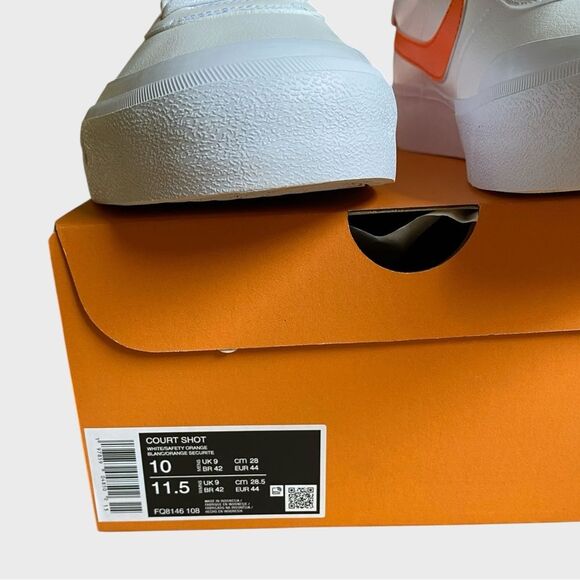 NEW Nike Court Shot Shoes Size Men's 10 Wm's 11.5 White Orange Low Top Sneakers - Picture 12 of 13